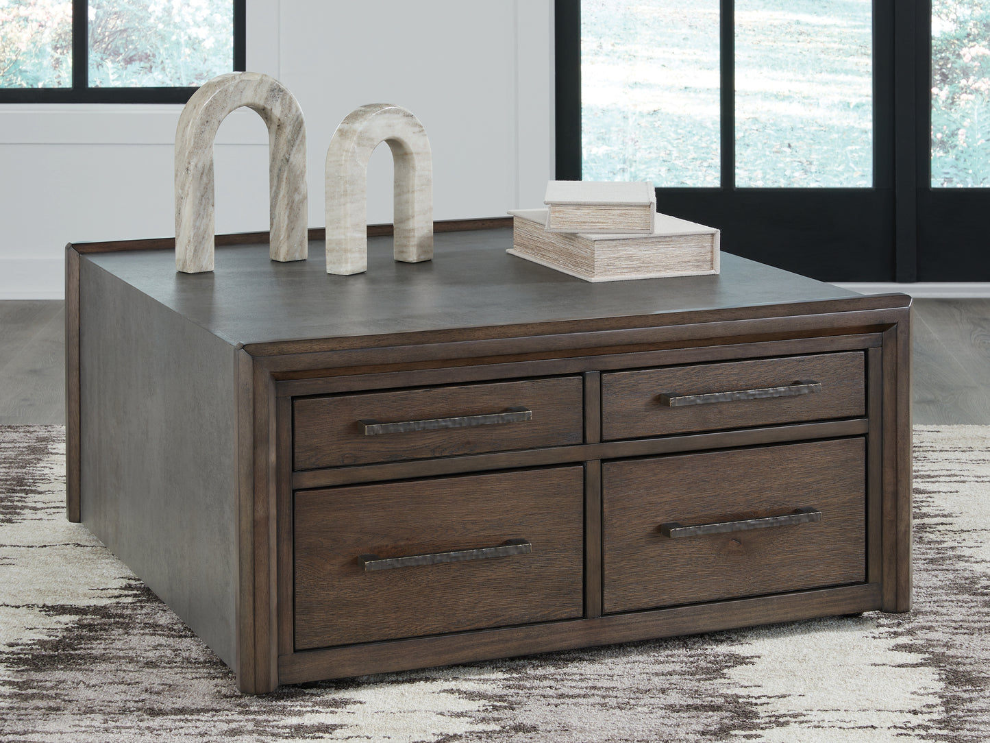 Cassel Furniture Outlet - Ashley Furniture - Kallenny Coffee Table - Square Cocktail Table / Brown/Gray - T669-8