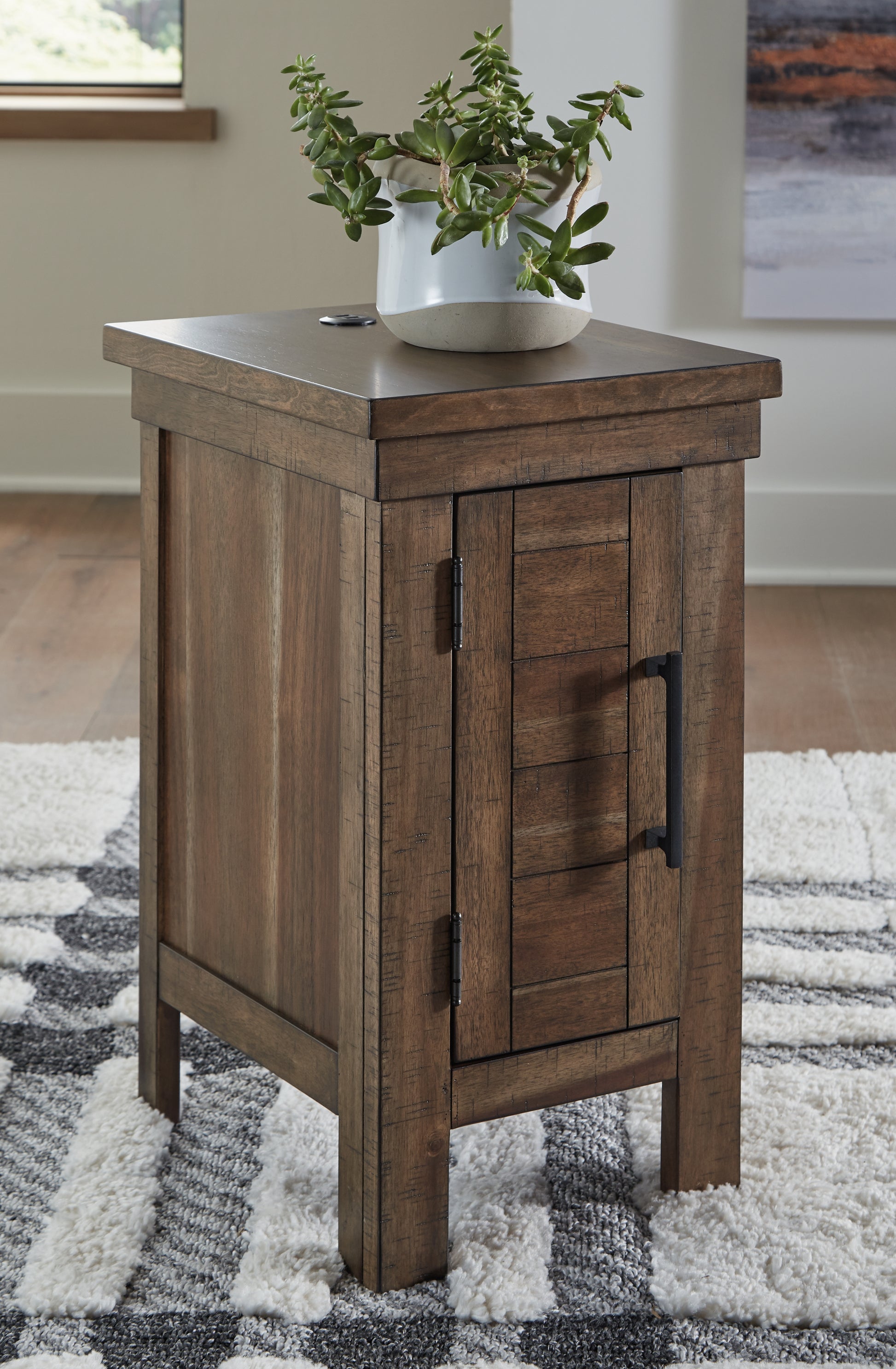 Cassel Furniture Outlet - Ashley Furniture - Moriville Chairside End Table - Chair Side End Table / Grayish Brown - T731-7
