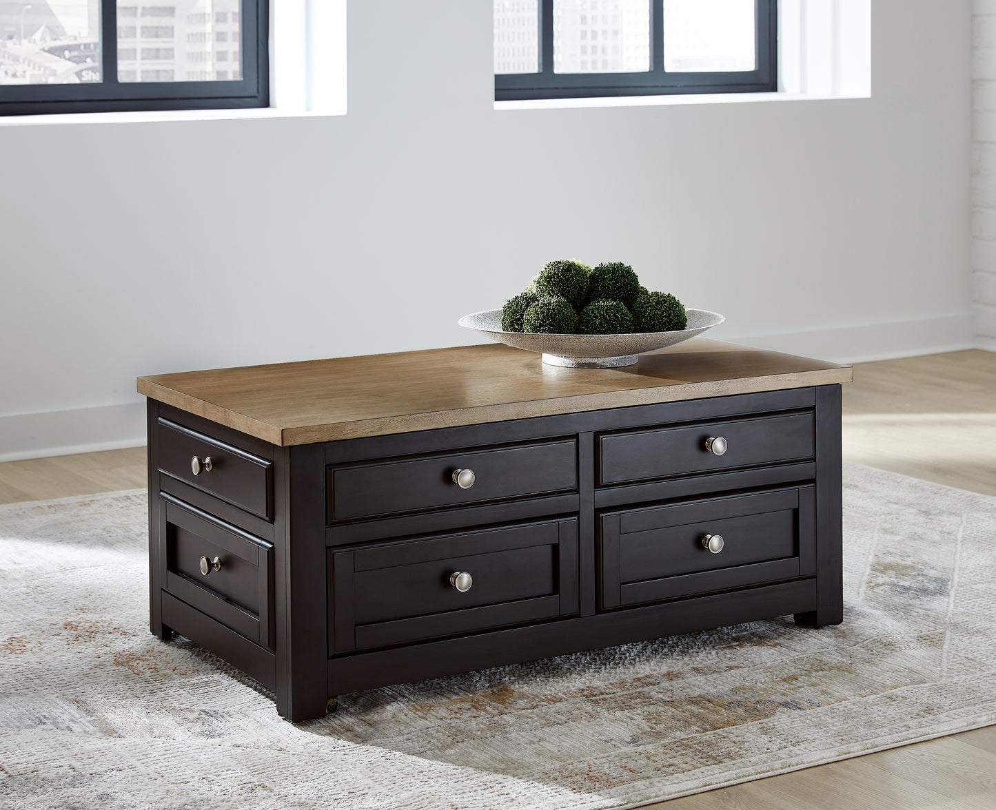 Cassel Furniture Outlet - Ashley Furniture - Drazmine Lift-Top Coffee Table - Lift Top Cocktail Table / Brown - T734-20