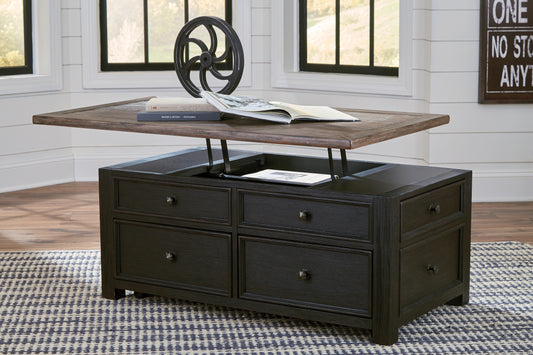 Cassel Furniture Outlet - Ashley Furniture - Tyler Creek Coffee Table with Lift Top - Lift Top Cocktail Table / Grayish Brown/Black - T736-20