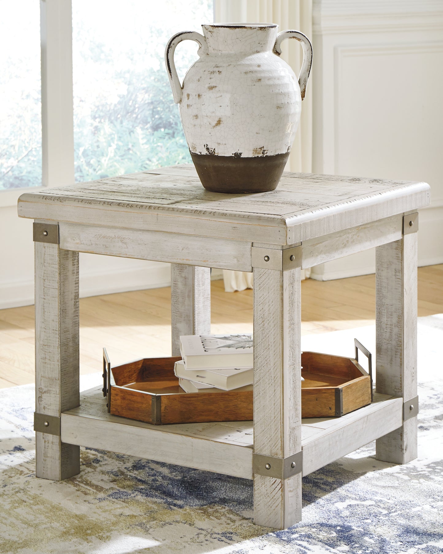 Cassel Furniture Outlet - Ashley Furniture - Carynhurst End Table - Rectangular End Table / Whitewash - T929-3