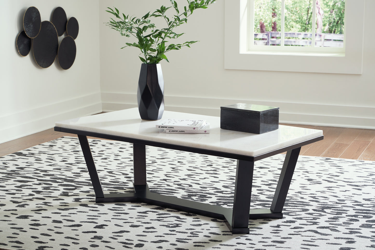 Cassel Furniture Outlet - Ashley Furniture - Fostead Coffee Table - Rectangular Cocktail Table / White/Espresso - T770-1