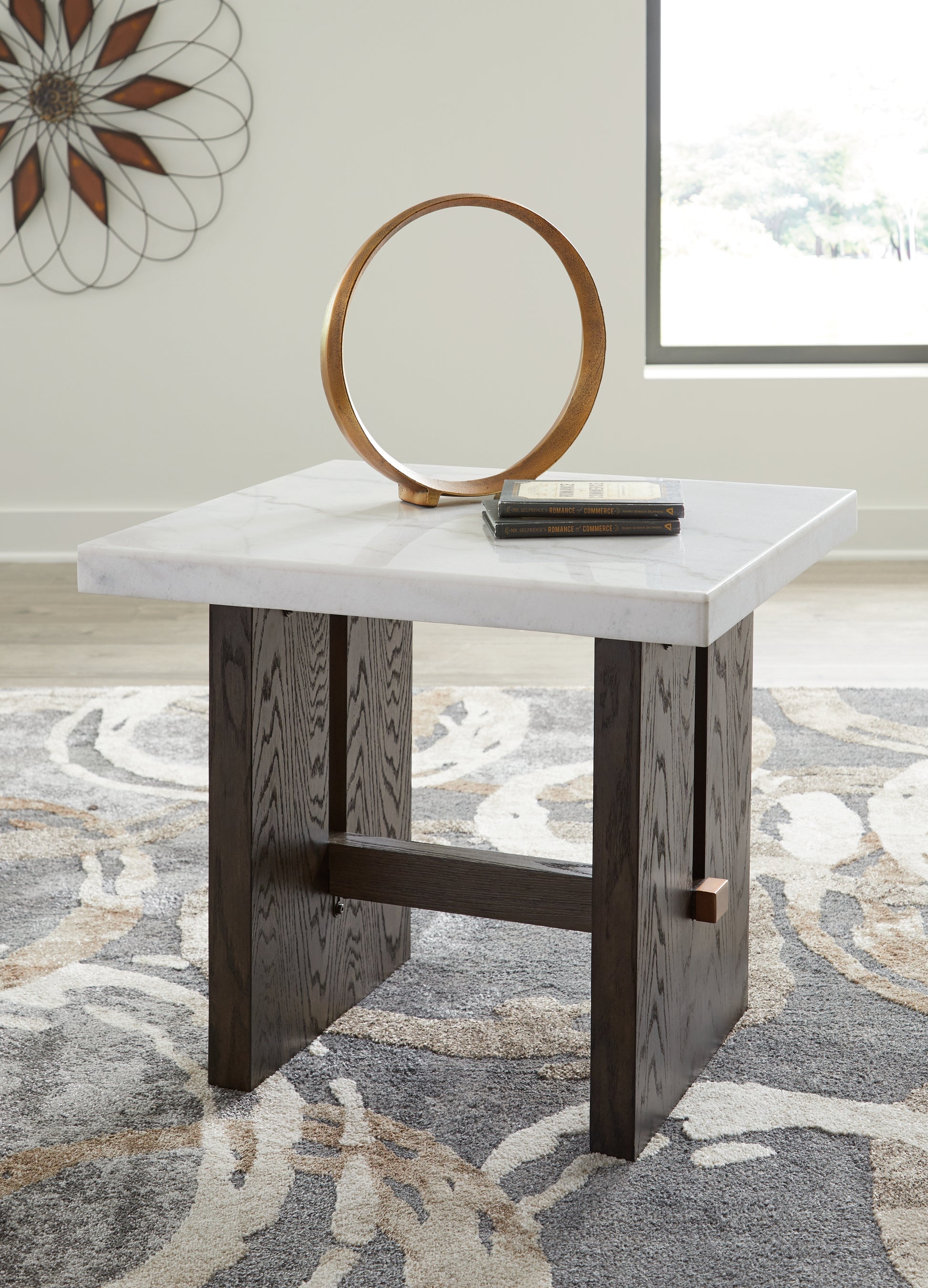 Cassel Furniture Outlet - Ashley Furniture - Burkhaus End Table - Rectangular End Table / White/Dark Brown - T779-3
