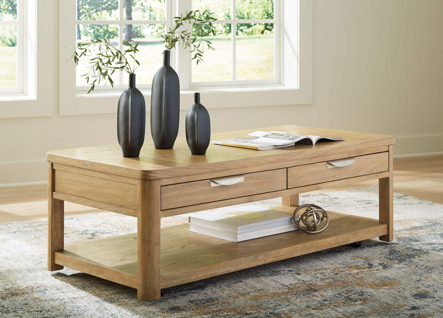 Cassel Furniture Outlet - Ashley Furniture - Rencott Coffee Table - Rectangular Cocktail Table / Light Brown - T781-1