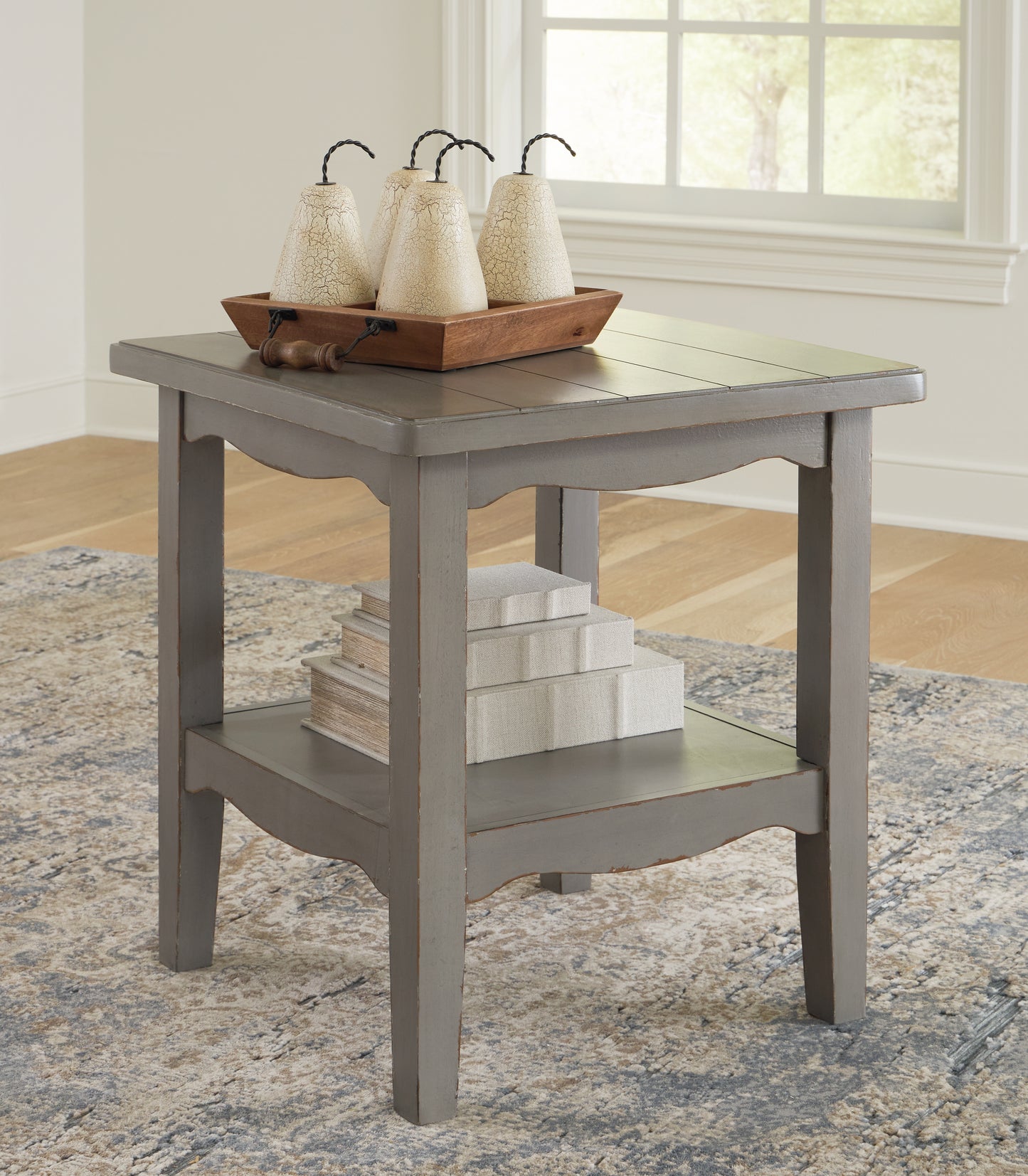 Cassel Furniture Outlet - Ashley Furniture - Charina End Table - Square End Table / Antique Gray - T784-2
