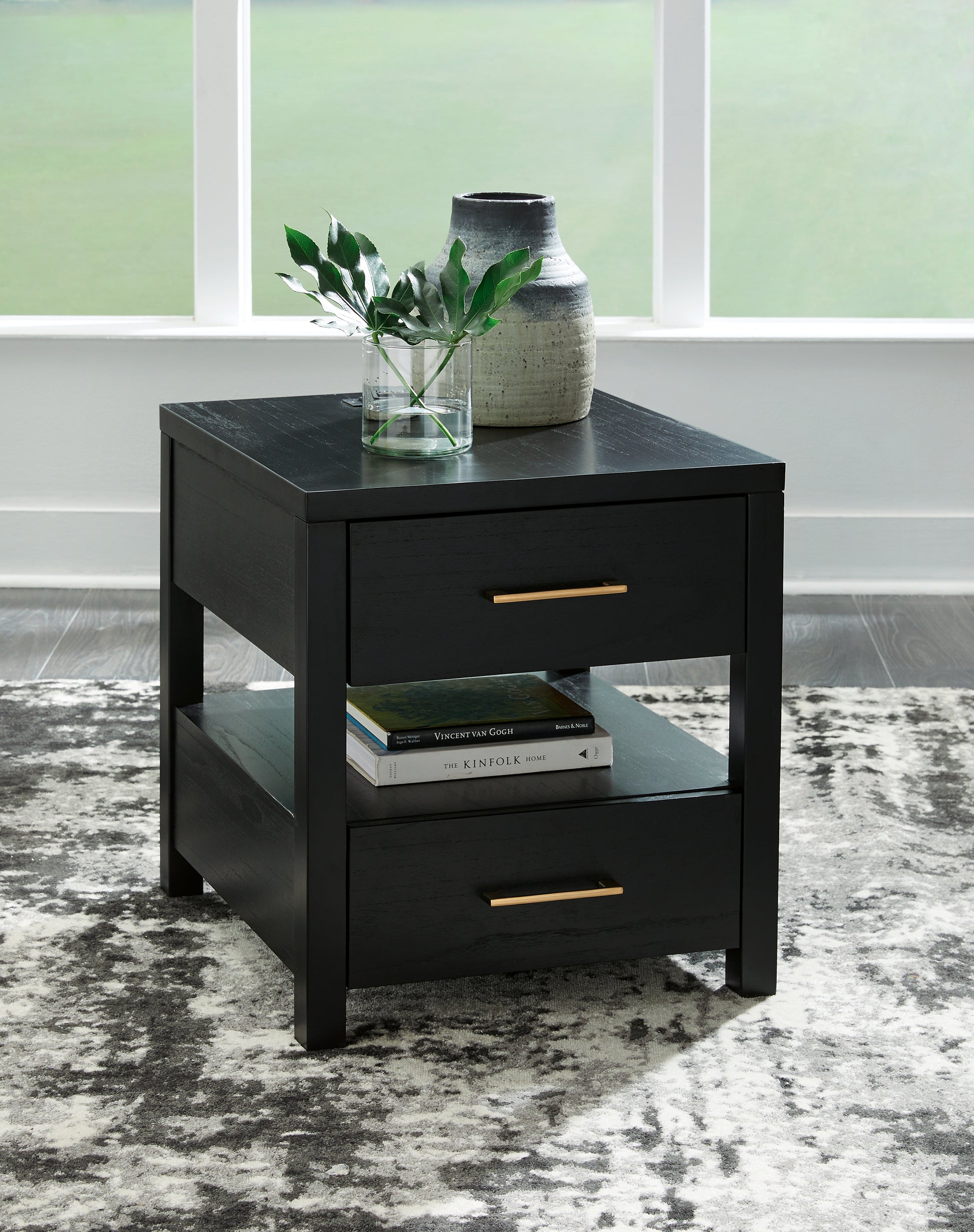 Cassel Furniture Outlet - Ashley Furniture - Winbardi End Table - Rectangular End Table / Black - T786-3