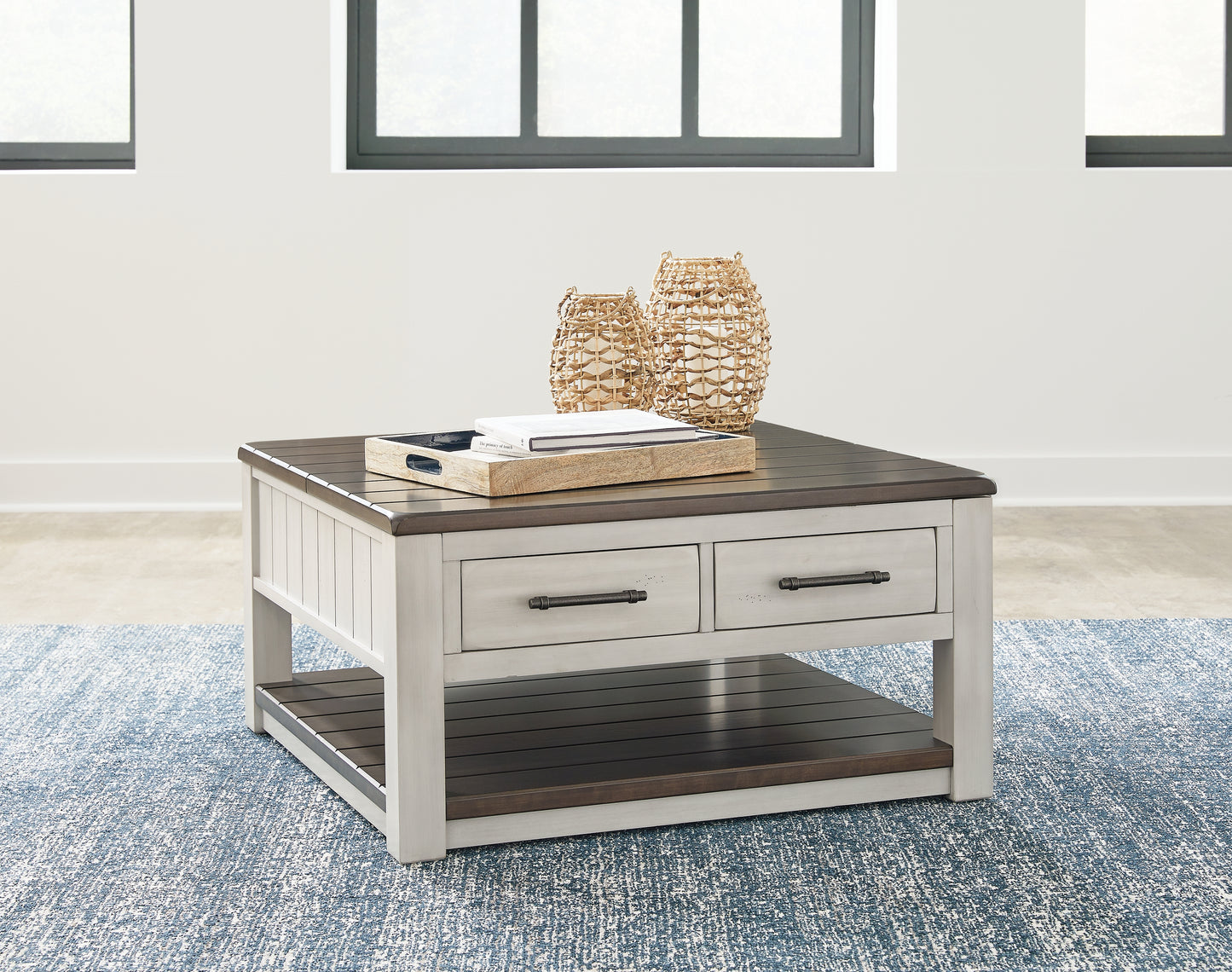 Cassel Furniture Outlet - Ashley Furniture - Darborn Lift-Top Coffee Table - Lift Top Cocktail Table / Gray/Brown - T796-00