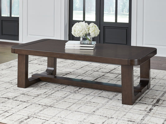 Cassel Furniture Outlet - Ashley Furniture - Breckington Coffee Table - Rectangular Cocktail Table / Dark Brown - T856-1