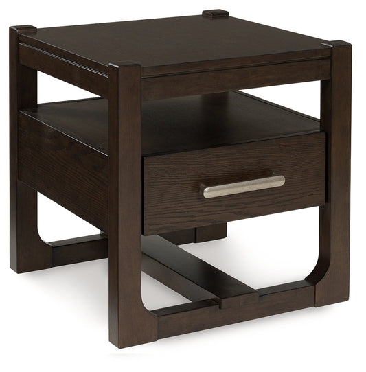 Cassel Furniture Outlet - Ashley Furniture - Breckington End Table - Rectangular End Table / Dark Brown - T656-3