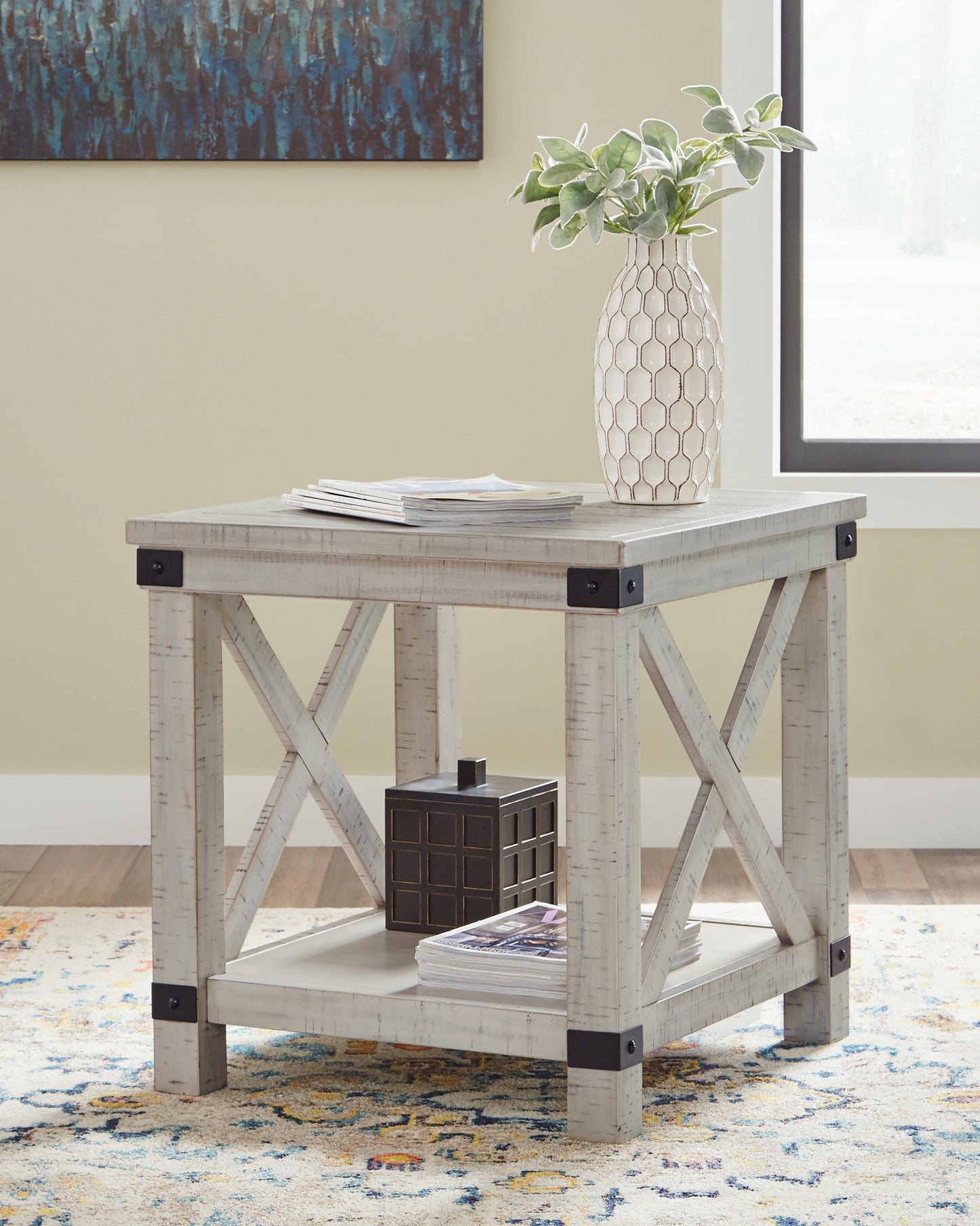 Cassel Furniture Outlet - Ashley Furniture - Carynhurst End Table - Rectangular End Table / Whitewash - T929-3