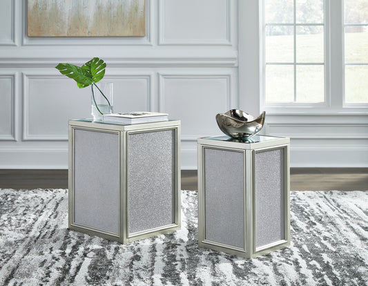 Cassel Furniture Outlet - Ashley Furniture - Traleena Nesting End Table (Set of 2) - Nesting End Tables (Set of 2) / Silver Finish - T957-16