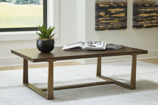 Cassel Furniture Outlet - Ashley Furniture - Balintmore Coffee Table - Rectangular Cocktail Table / Brown/Gold Finish - T967-1