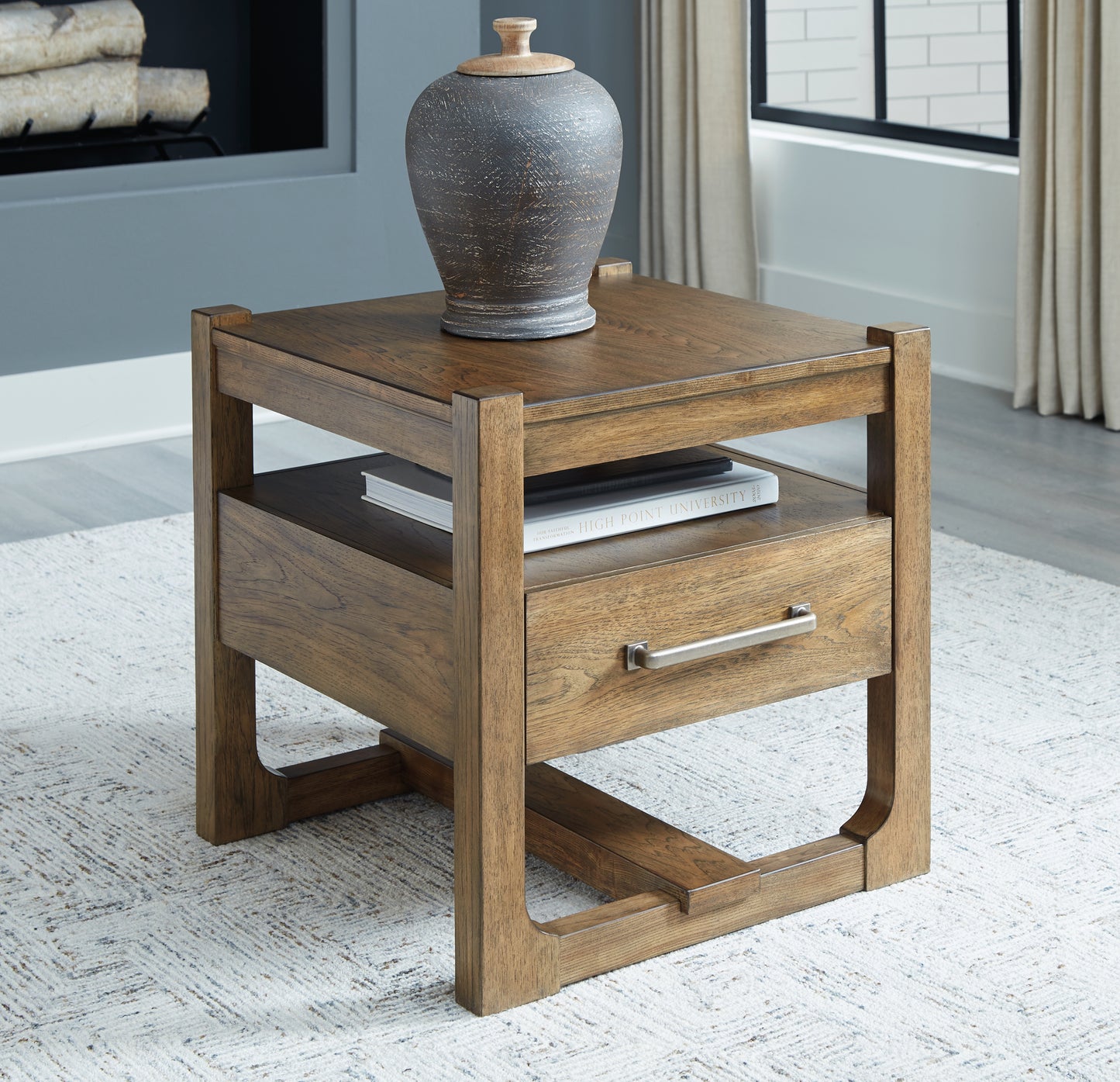 Cassel Furniture Outlet - Ashley Furniture - Cabalynn End Table - Square End Table / Light Brown - T974-2
