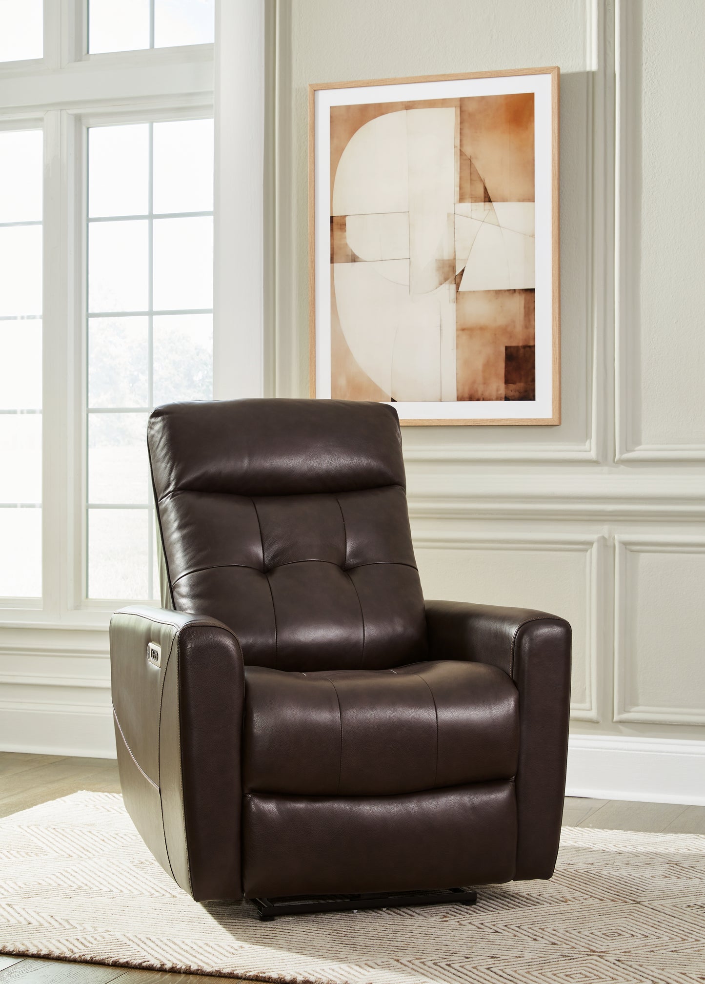 Cassel Furniture Outlet - Ashley Furniture - Pisgham Living Room - PWR Recliner/ADJ Headrest / Chocolate - U1050013