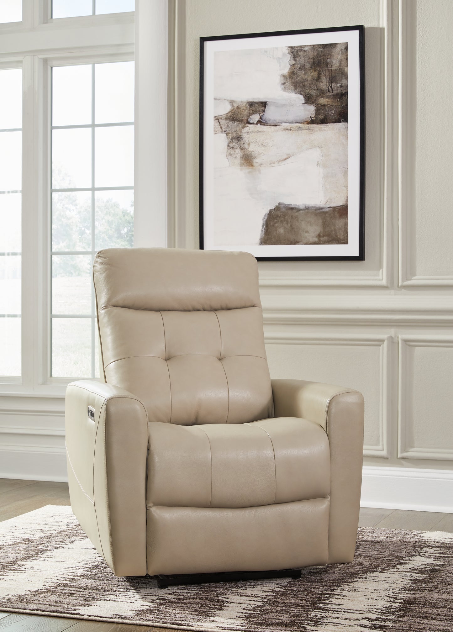 Cassel Furniture Outlet - Ashley Furniture - Pisgham Living Room - PWR Recliner/ADJ Headrest / Sand - U1050313