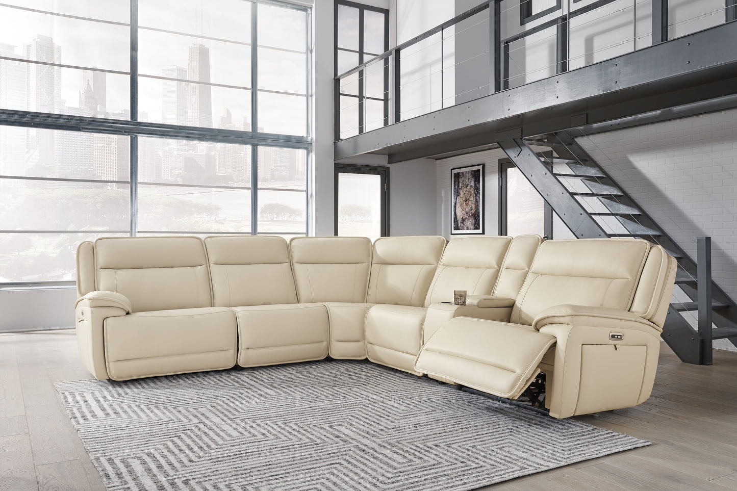 Cassel Furniture Outlet - Ashley Furniture - Double Deal Sectional - 6-Piece Power Reclining Sectional / Almond - U13001S1