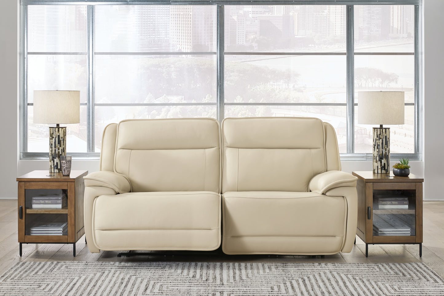 Cassel Furniture Outlet - Ashley Furniture - Double Deal Sectional - 2-Piece Power Reclining Loveseat Sectional / Almond - U13001S3