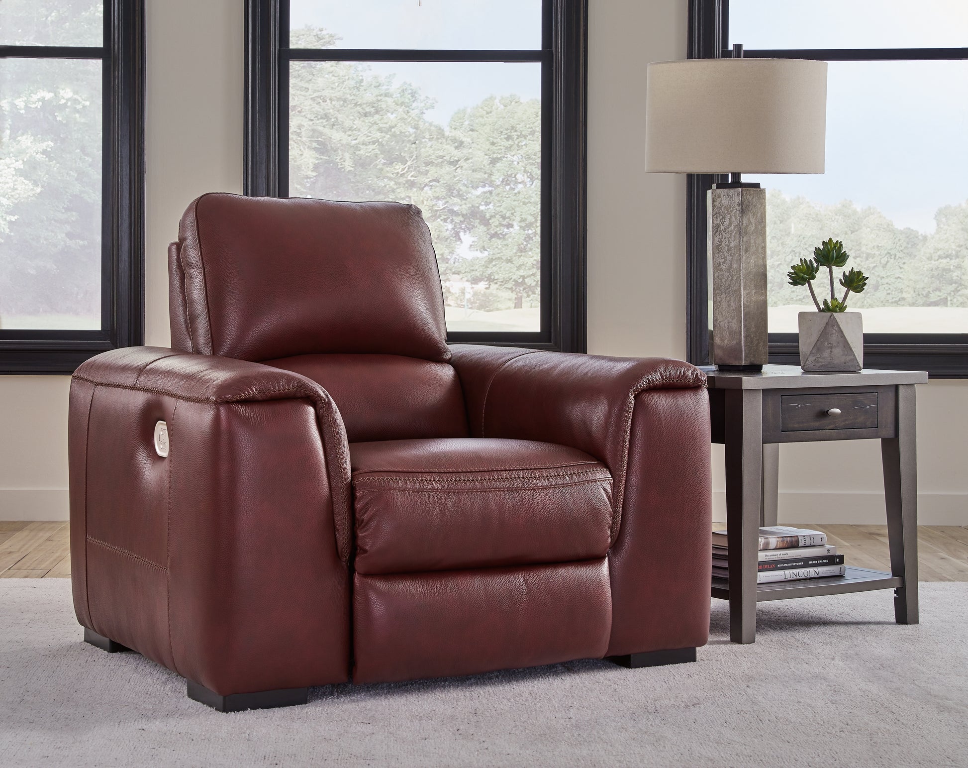 Cassel Furniture Outlet - Ashley Furniture - Alessandro Living Room - PWR REC Loveseat/CON/ADJ HDRST / Garnet - U2550118