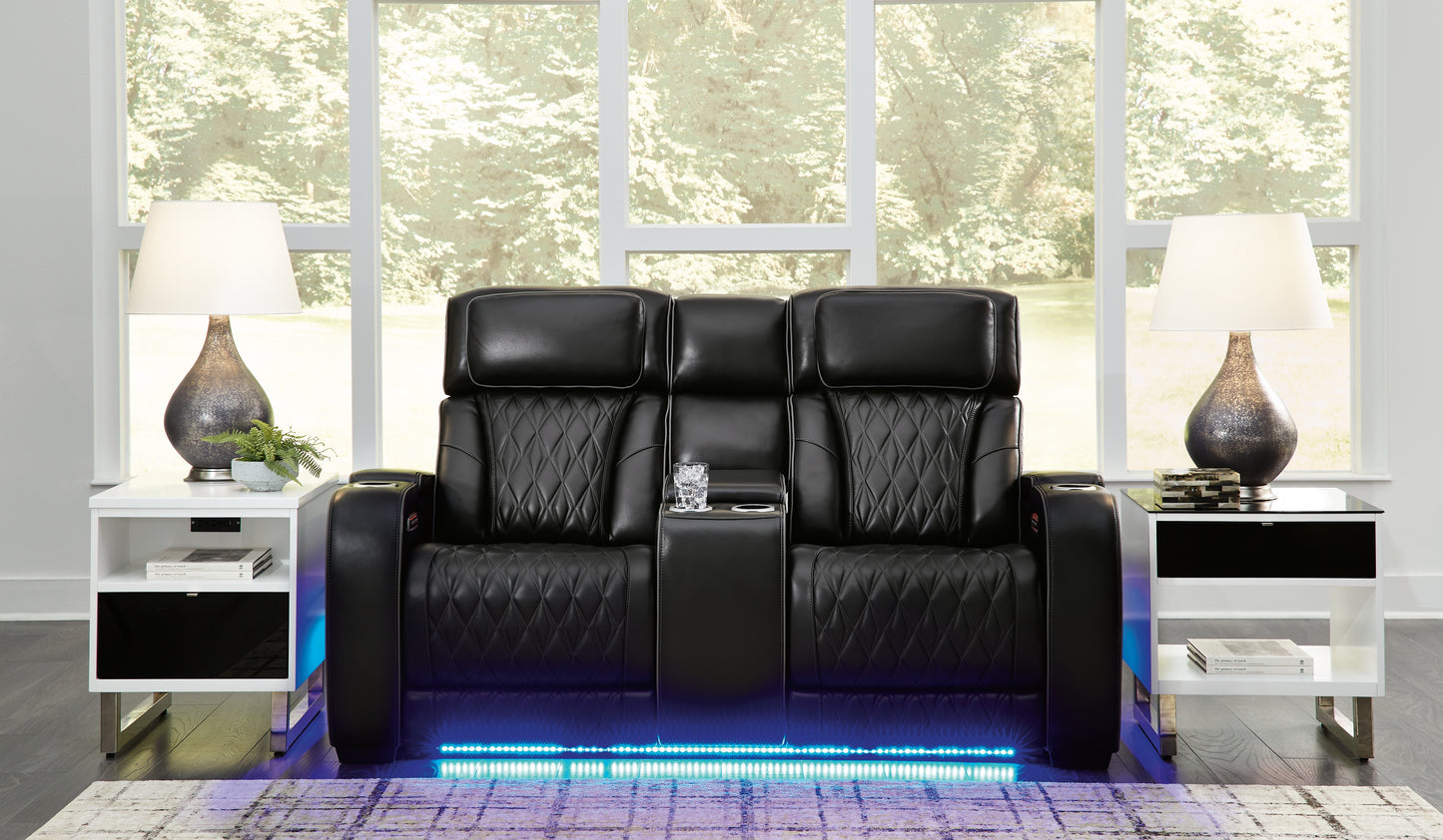 Cassel Furniture Outlet - Ashley Furniture - Boyington Living Room - PWR REC Loveseat/CON/ADJ HDRST / Black - U2710618