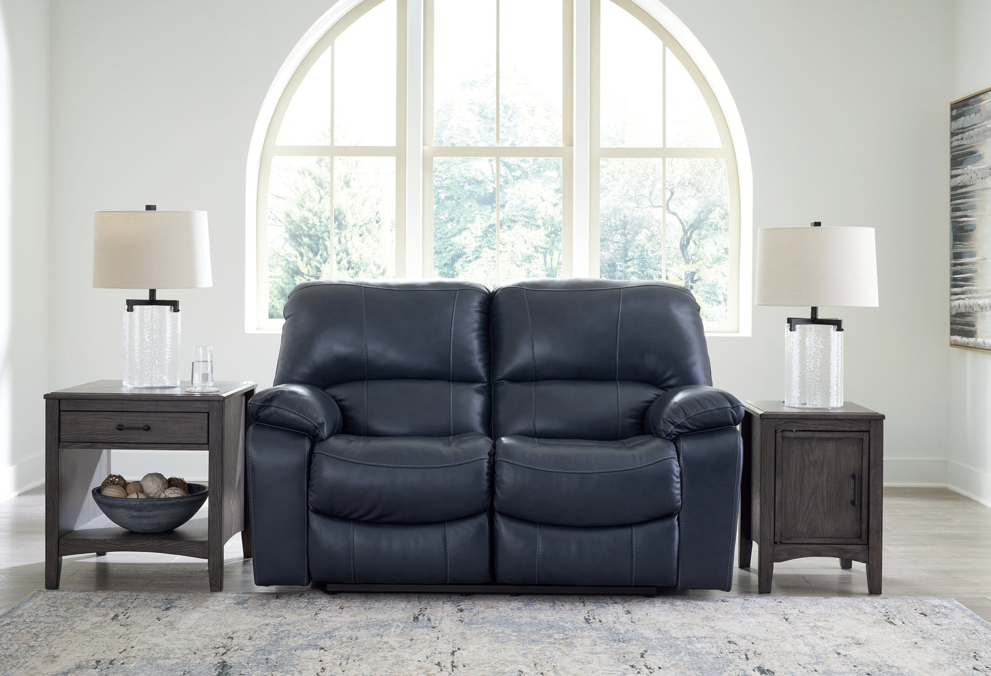 Cassel Furniture Outlet - Ashley Furniture - Leesworth Living Room - Reclining Power Loveseat / Ocean - U4380974