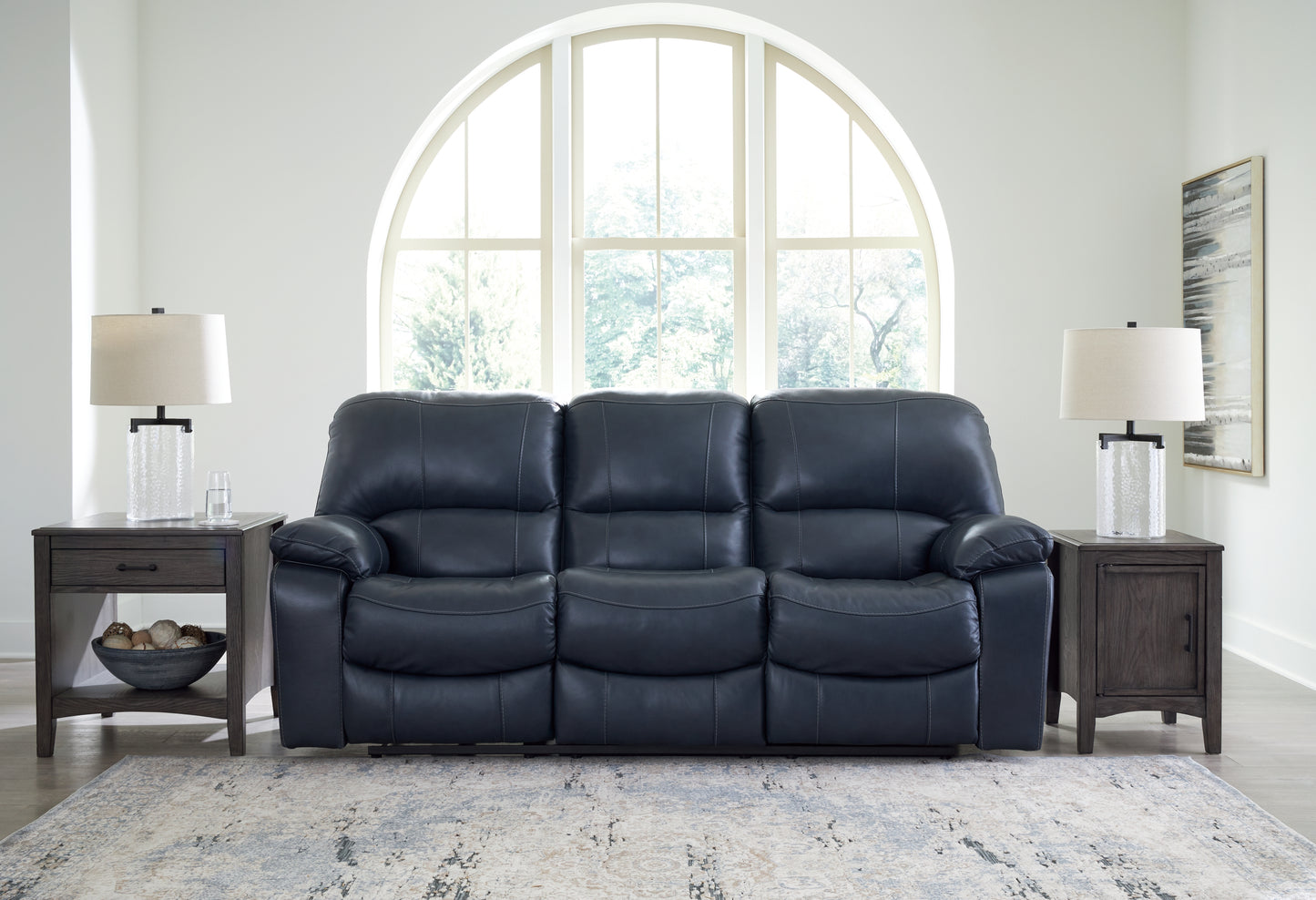 Cassel Furniture Outlet - Ashley Furniture - Leesworth Living Room - Reclining Power Sofa / Ocean - U4380987