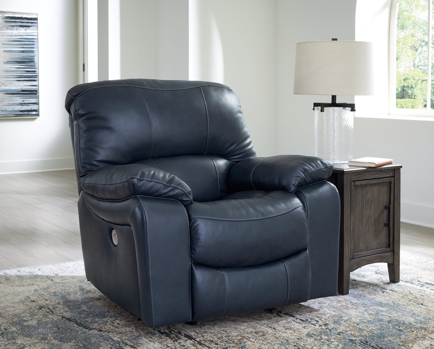 Cassel Furniture Outlet - Ashley Furniture - Leesworth Living Room - Power Rocker Recliner / Ocean - U4380998