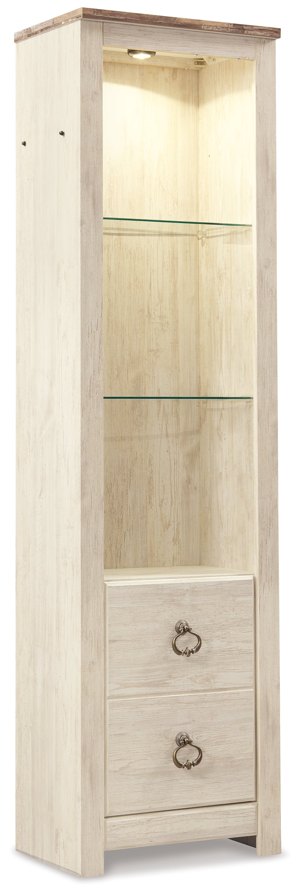 Cassel Furniture Outlet - Ashley Furniture - Willowton Entertainment Center - Pier / Whitewash - W267-24