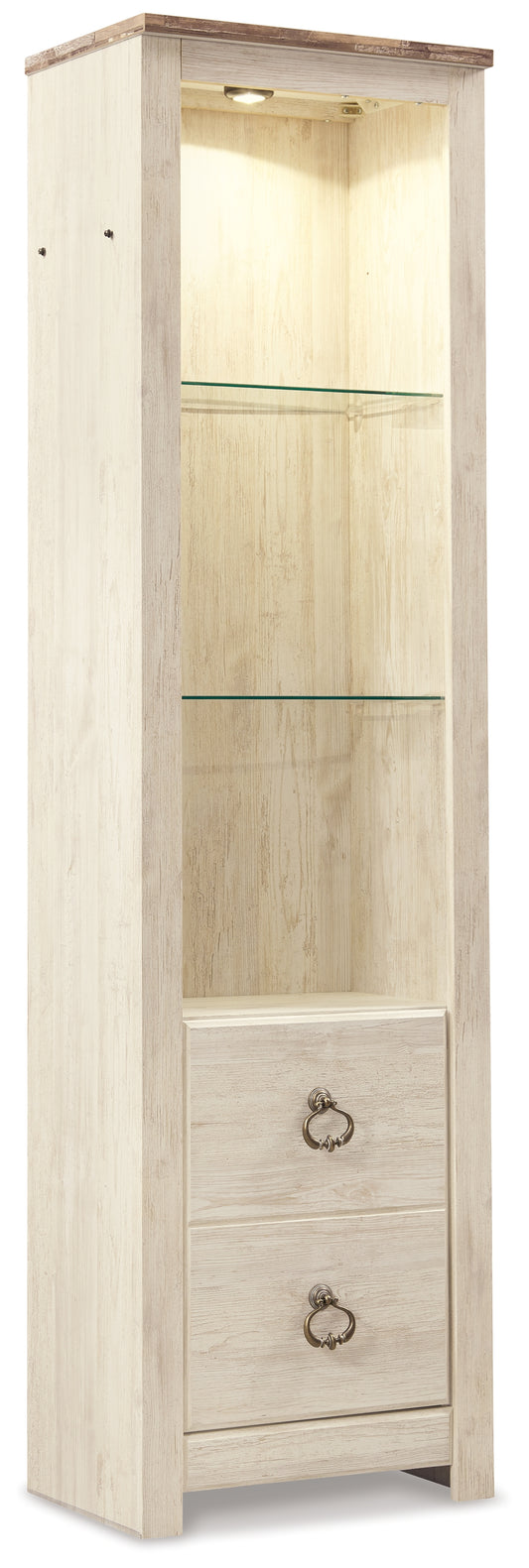 Cassel Furniture Outlet - Ashley Furniture - Willowton Entertainment Center - Pier / Whitewash - W267-24