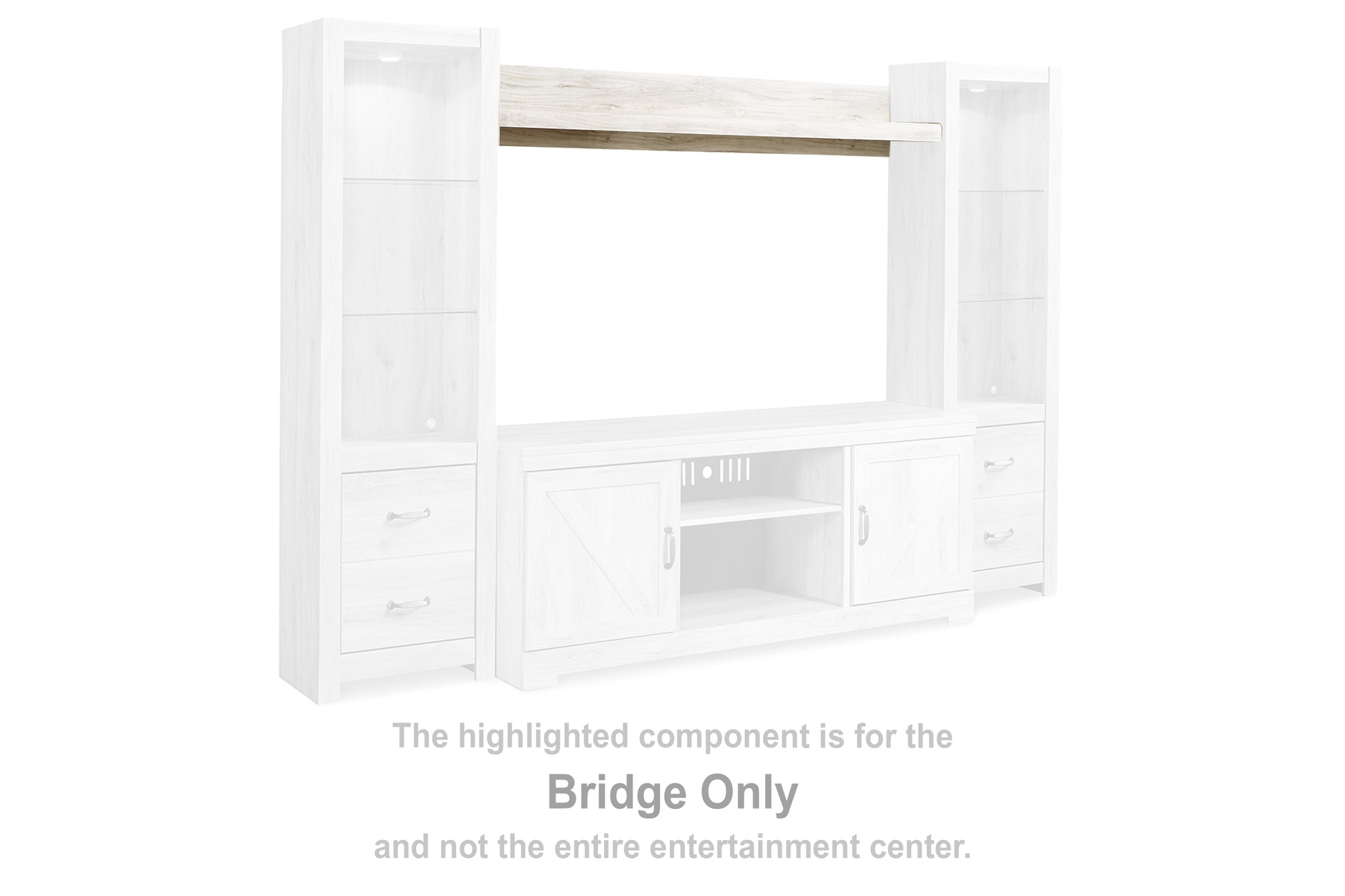 Cassel Furniture Outlet - Ashley Furniture - Bellaby Entertainment Center - Bridge / Whitewash - W331-27