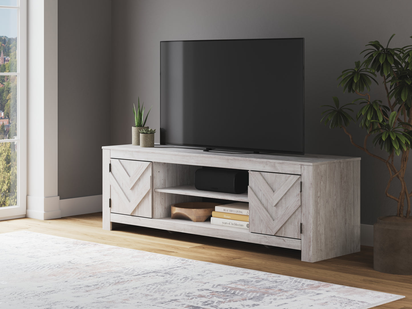 Cassel Furniture Outlet - Ashley Furniture - Cayboni TV Stand - 71" / Whitewash - W3788-68
