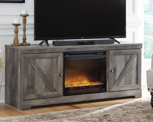 Cassel Furniture Outlet - Ashley Furniture - Wynnlow 63" TV Stand with Electric Fireplace - 63" TV Stand with Electric Fireplace / Gray - W440W4