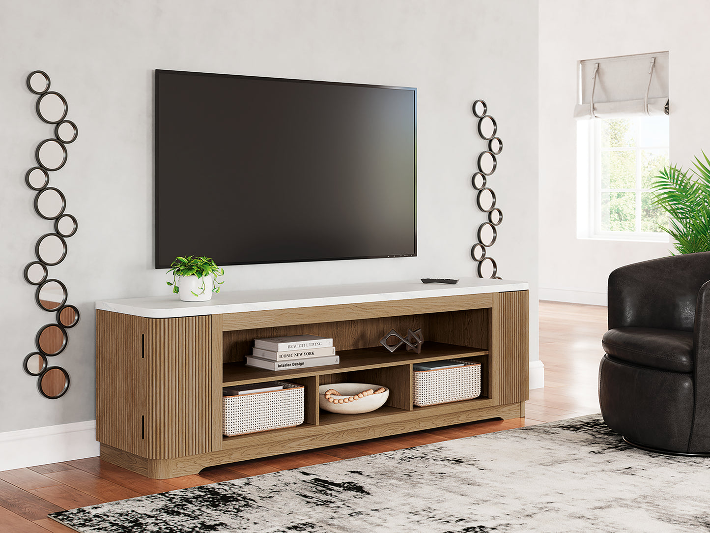 Cassel Furniture Outlet - Ashley Furniture - Camdill 80" TV Stand - 80" / Light Brown - W808-68