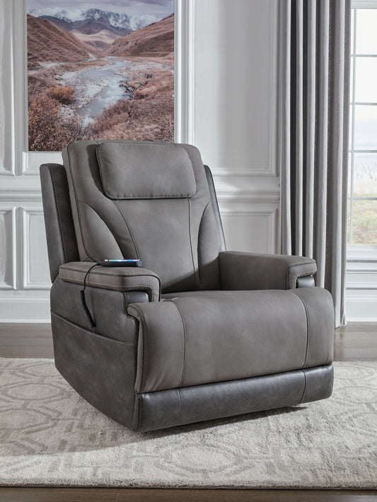 Cassel Furniture Outlet - Ashley Furniture - 4Z-Peaceful Pause Living Room - Power Lift Recliner / Slate - PC1210412