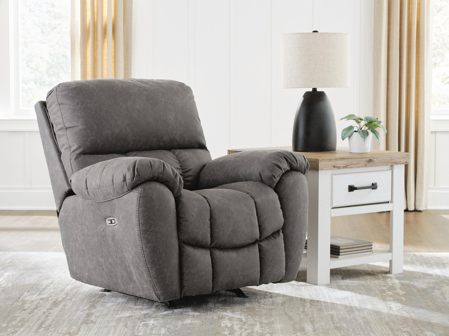 Cassel Furniture Outlet - Ashley Furniture - Bakerstein Living Room - PWR Rocker REC/ADJ Headrest - PC1250398