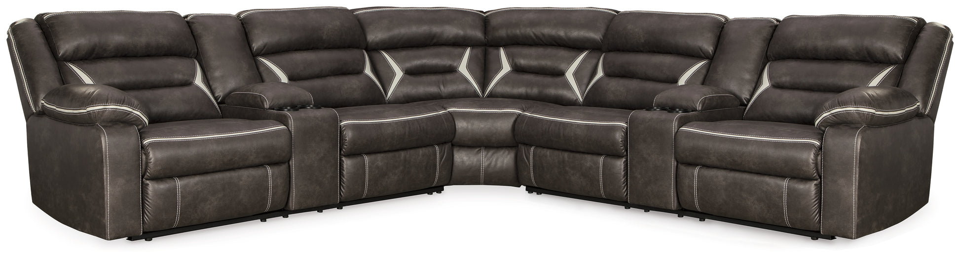 Cassel Furniture Outlet - Ashley Furniture - Kincord Sectional - 2-Piece Power Reclining Sectional Sofa / Midnight - 13104S1
