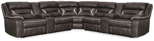 Cassel Furniture Outlet - Ashley Furniture - Kincord Sectional - 2-Piece Power Reclining Sectional Sofa / Midnight - 13104S1