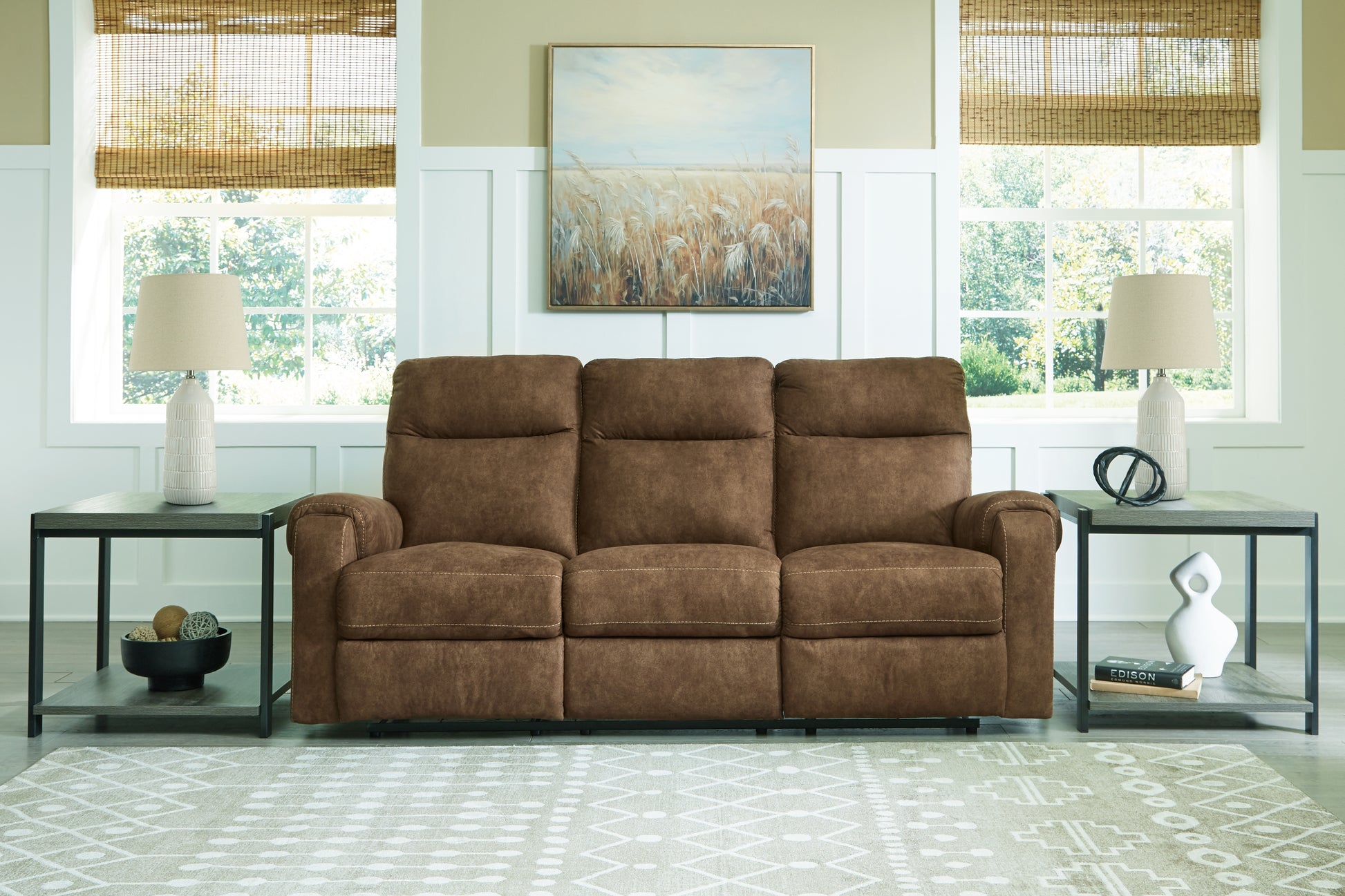 Cassel Furniture Outlet - Ashley Furniture - Edenwold Living Room - Reclining Sofa / Brindle - 1380588
