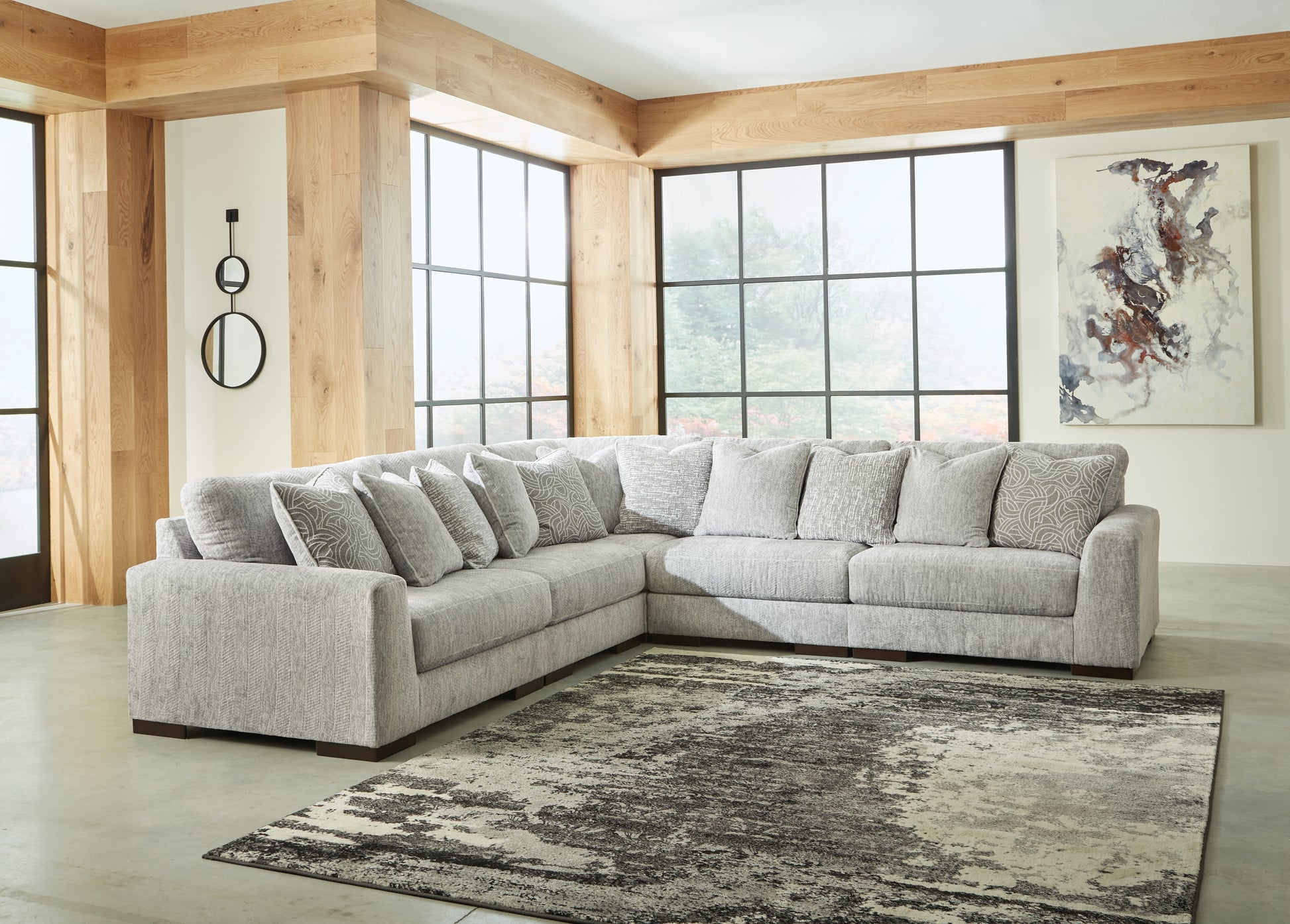 Cassel Furniture Outlet - Ashley Furniture - Regent Park Sectional - RAF 6-Piece Sectional / Pewter - 14404S7