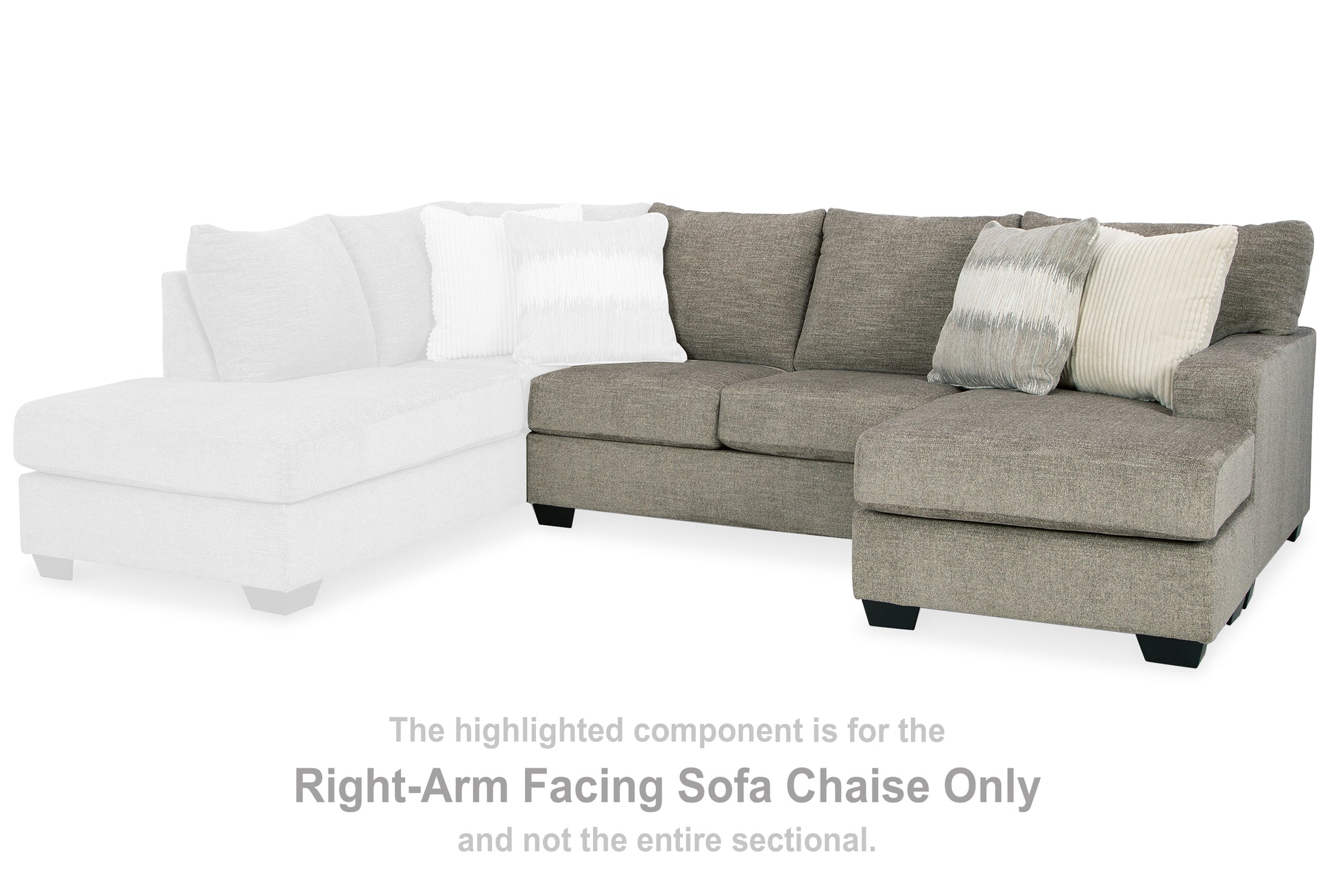 Cassel Furniture Outlet - Ashley Furniture - Creswell Sectional - RAF Sofa Chaise / Stone - 1530503