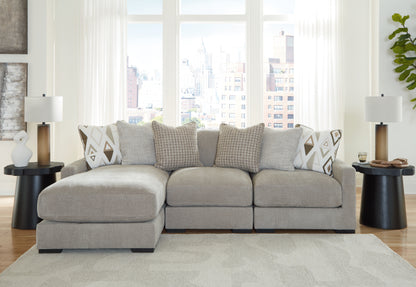 Cassel Furniture Outlet - Ashley Furniture - Aslan Court Sectional - RAF 3-Piece Sofa Sectional with Chaise / Flax - 20305S3