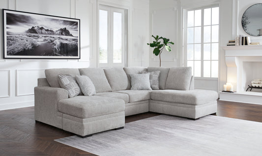 Cassel Furniture Outlet - Ashley Furniture - Gabyleigh Sectional - RAF 2-Piece Sectional with Chaise / Nickel - 20904S2