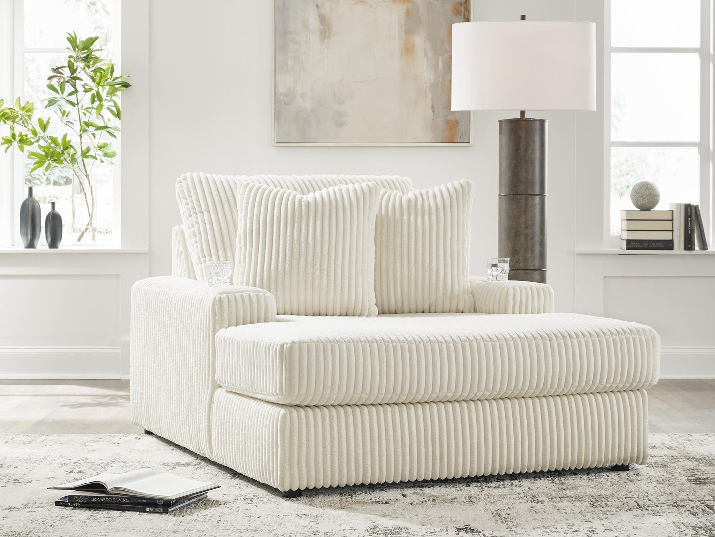 Cassel Furniture Outlet - Ashley Furniture - Lindyn Living Room - Chaise / Ivory - 2110415