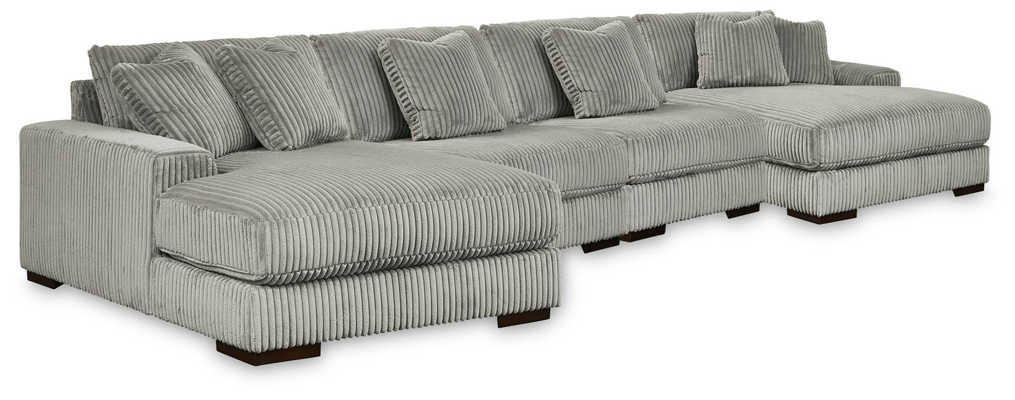 Cassel Furniture Outlet - Ashley Furniture - Lindyn 4-Piece Sectional with Double Chaise - 4-Piece Sectional with Double Chaise - 21105S20