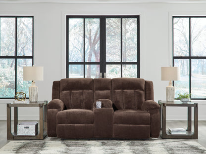 Cassel Furniture Outlet - Ashley Furniture - Observation Living Room - REC PWR Sofa w/Drop Down Table / Chocolate - PC2140699