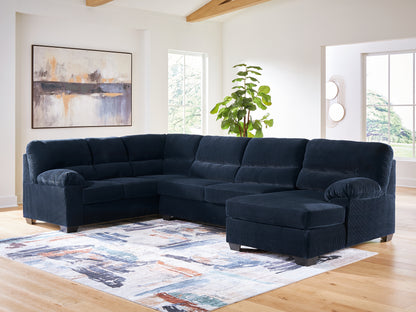 Cassel Furniture Outlet - Ashley Furniture - SimpleJoy Sectional - LAF 3-Piece Sectional with Chaise / Navy - 24205S2