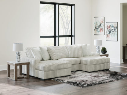 Cassel Furniture Outlet - Ashley Furniture - Stupendous Sectional - RAF 3-Piece Sectional with Double Chaise / Alloy - 25903S4