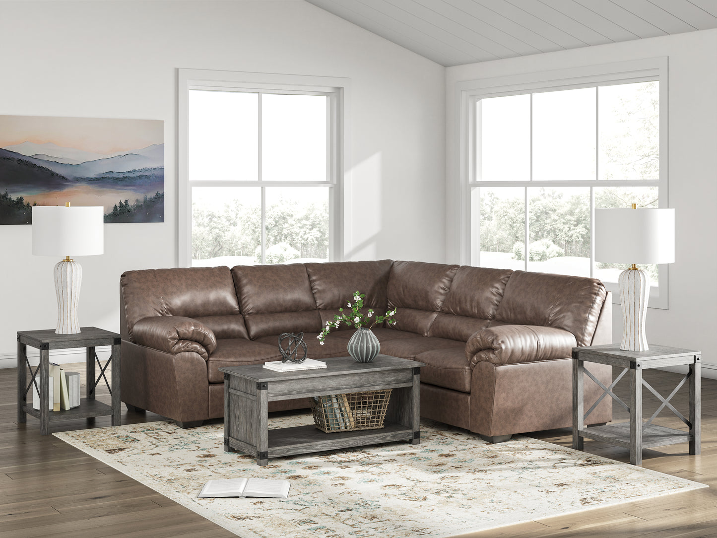 Cassel Furniture Outlet - Ashley Furniture - WillowBend Sectional - RAF 2-Piece Sectional / Umber - PC27705S1