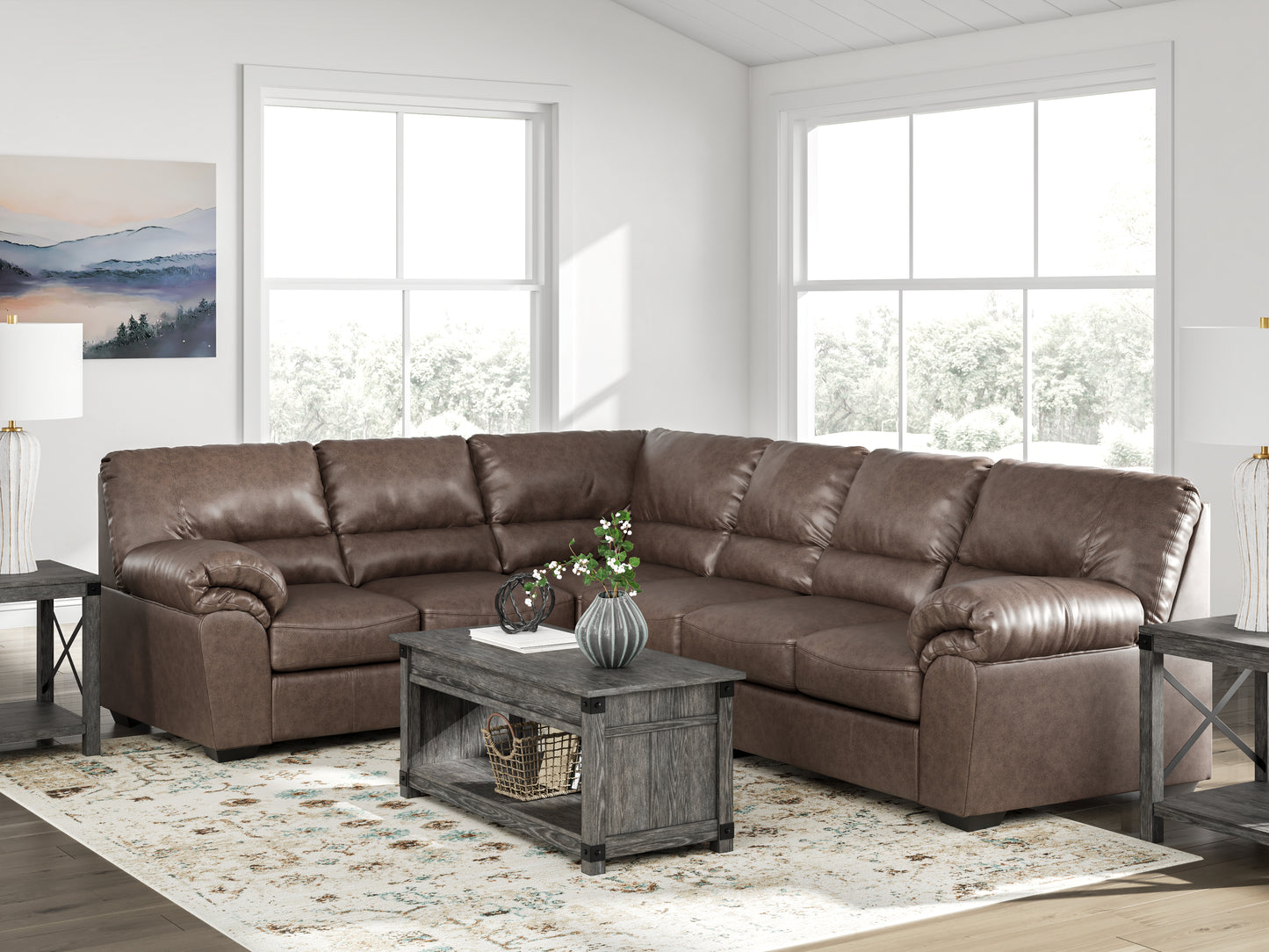 Cassel Furniture Outlet - Ashley Furniture - WillowBend Sectional - LAF 3-Piece Sectional / Umber - PC27705S4