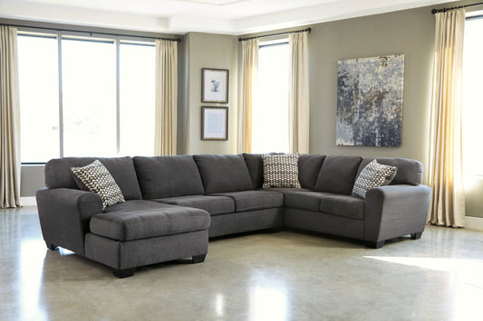 Cassel Furniture Outlet - Ashley Furniture - Ambee Sectional - RAF 3-Piece Sectional with Chaise / Slate - 28620S1