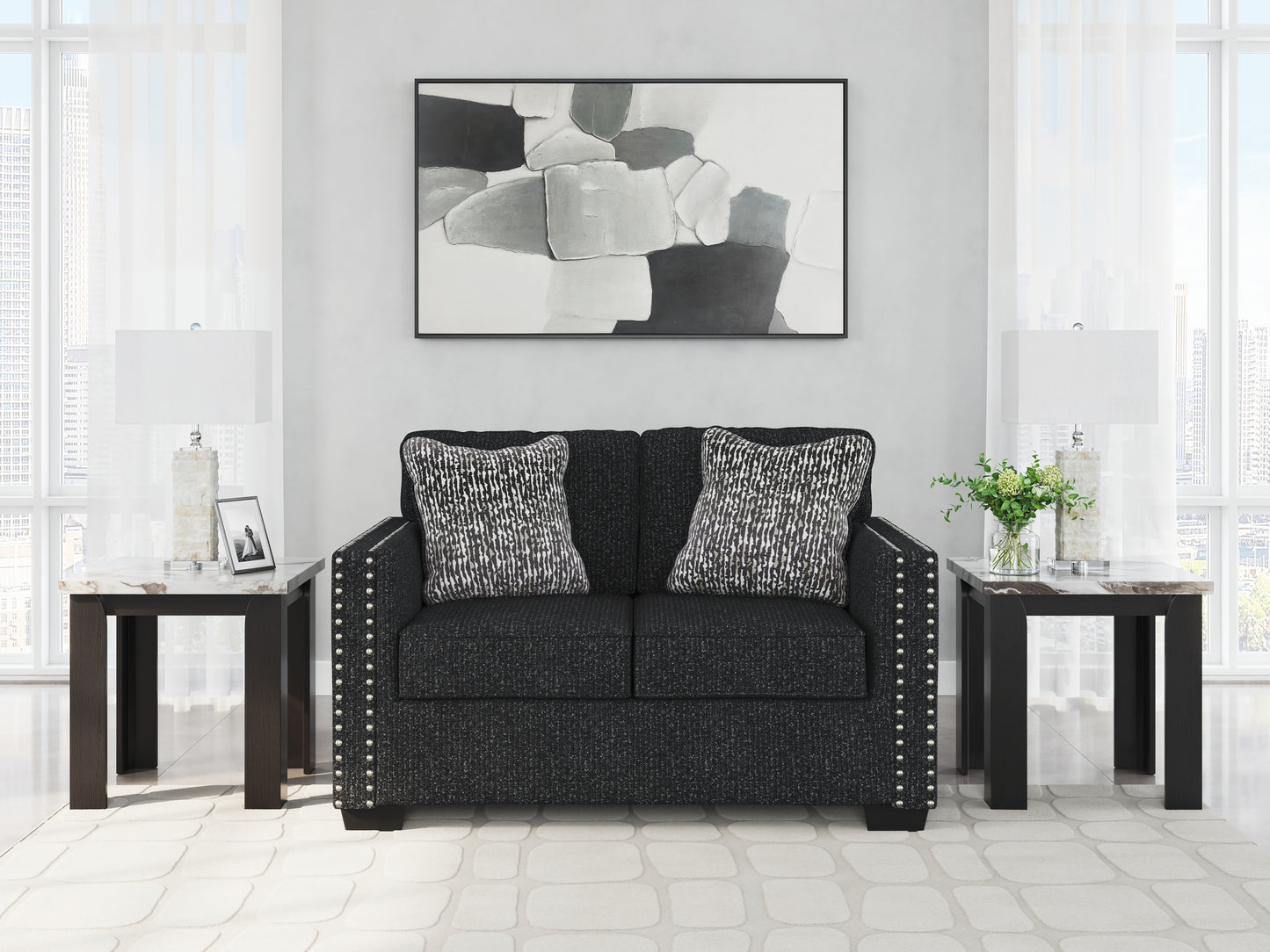 Cassel Furniture Outlet - Ashley Furniture - Jasmine Peaks Living Room - Loveseat / Coal - 2890435
